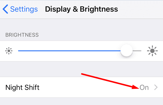 iphone night shift settings