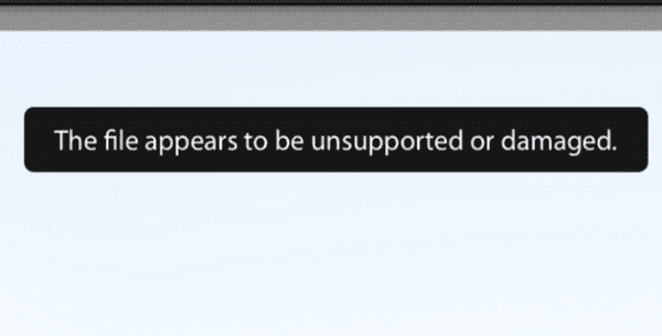 Lightroom: File Appears to be Unsupported or Damaged