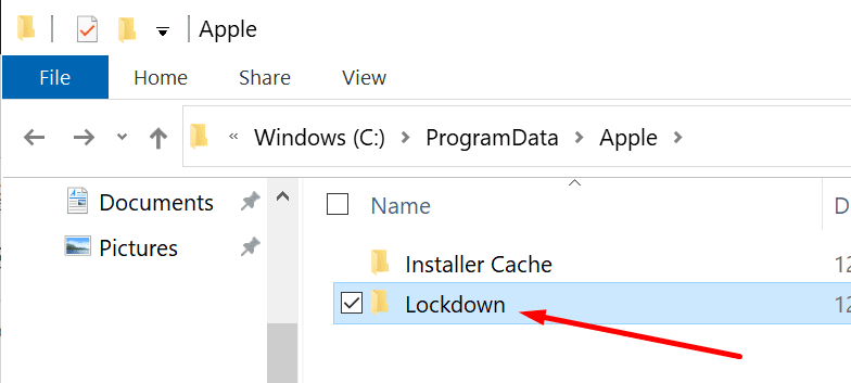 lockdown folder iphone windows 10