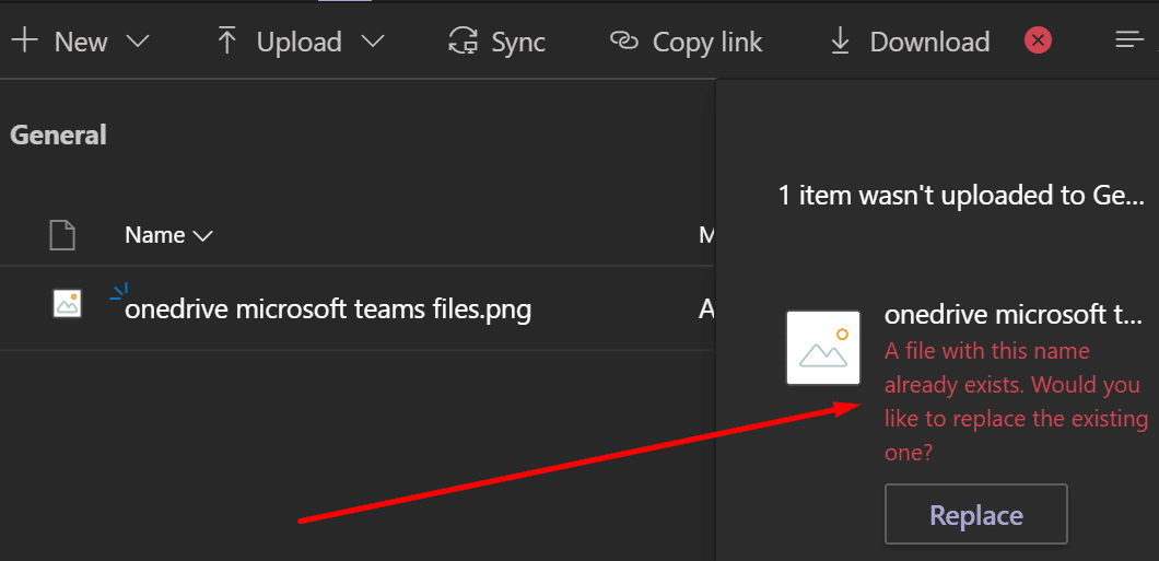 microsoft team a file with this name already exists error