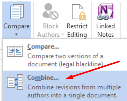 microsoft word combine documents