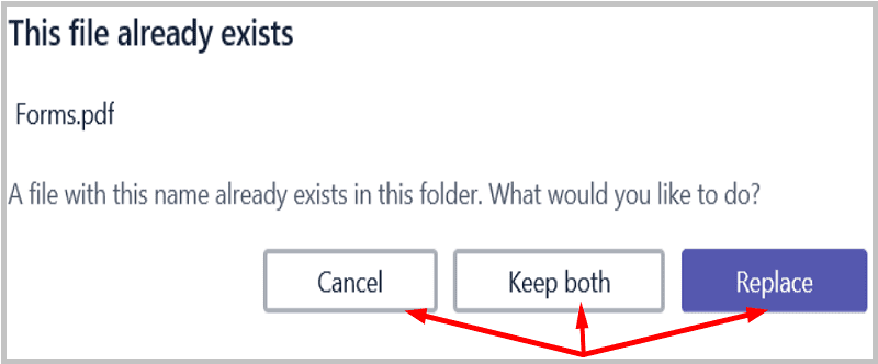 ms teams this file already exists