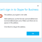 Skype: The Address You Typed Is Not Valid
