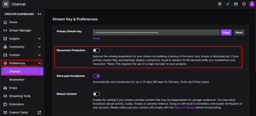Twitch.tv: How to Enable Disconnect Protection - Technipages