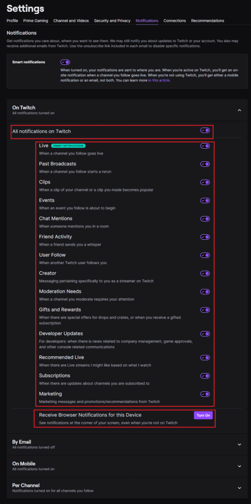 Twitch.tv How to Manage Your Notification Settings Technipages