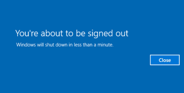 windows 10 disable you're about to be signed out