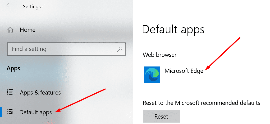 how to change default browser for links in teams