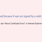 Edge: Content Was Blocked, Invalid Security Certificate