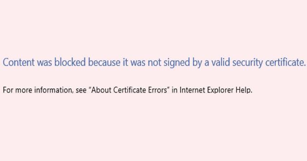 edge content was blocked invalid security certificate