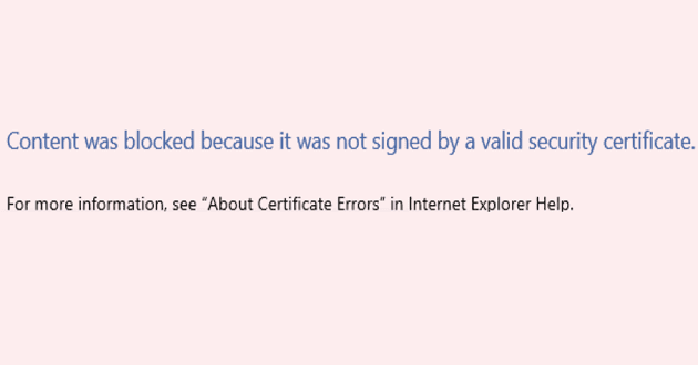 Edge Content Was Blocked Invalid Security Certificate  