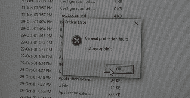 general protection fault error