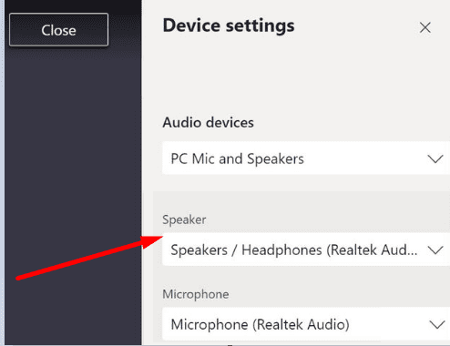 microsoft teams device settings during meeting