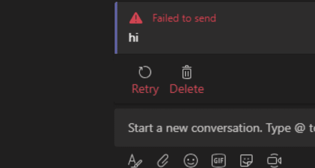 microsoft teams failed to send message fix