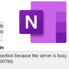 onenote server is busy