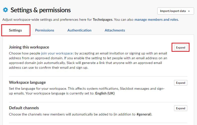 add slack workspaces