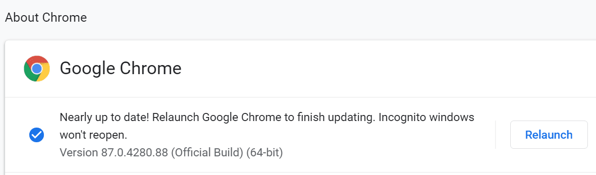 update google chrome