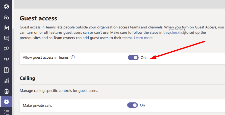 Allow guest access in Microsoft Teams