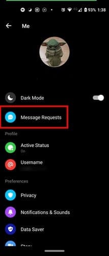 New message request facebook