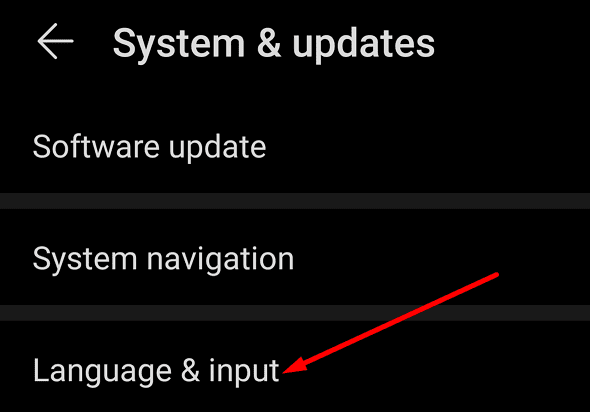 android language and input
