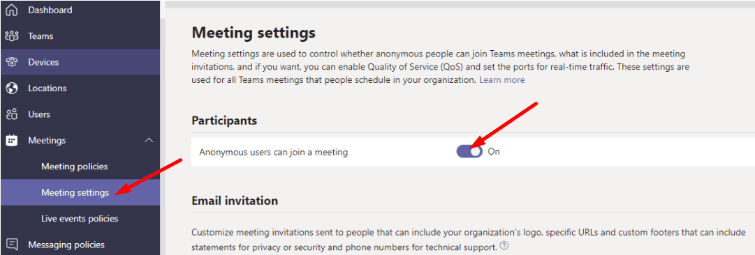 anonymous users can join a meeting teams