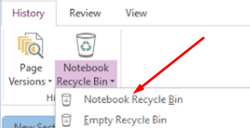 notebook recycle bin