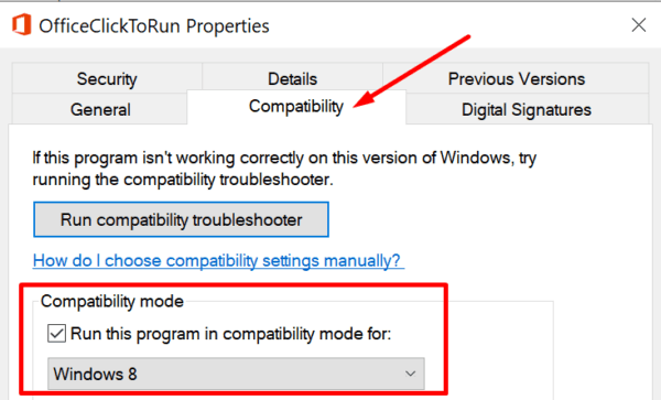 run office compatibility mode