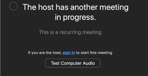 zoom error host is in another meeting fix