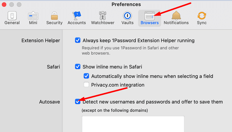 1password Detect new usernames and passwords
