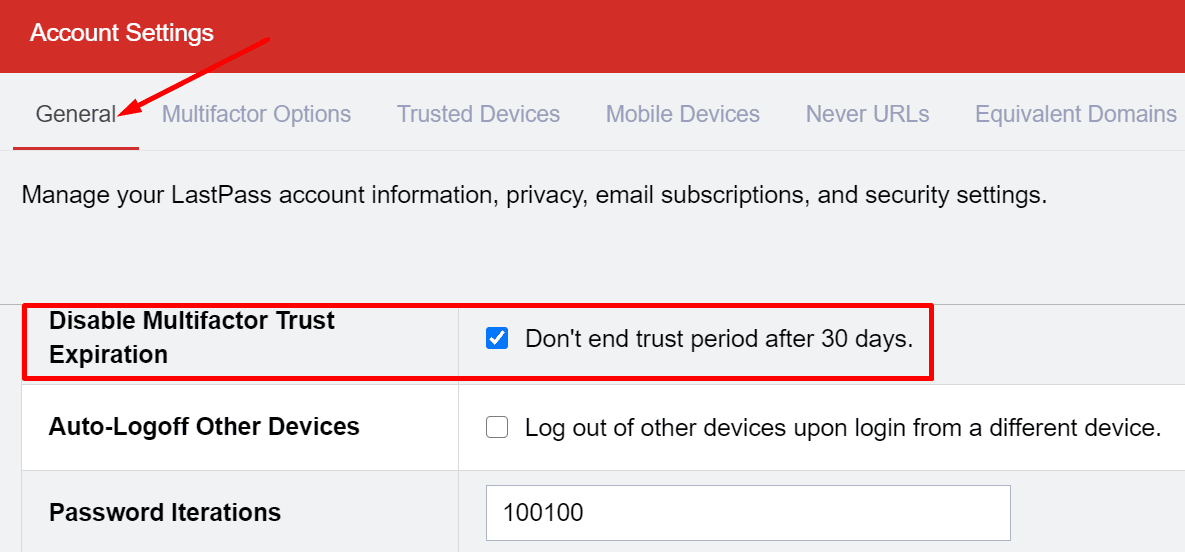 30 day multifactor authentication trusted device lastpass