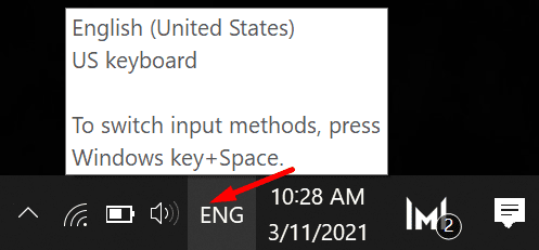 check keyboard language settings