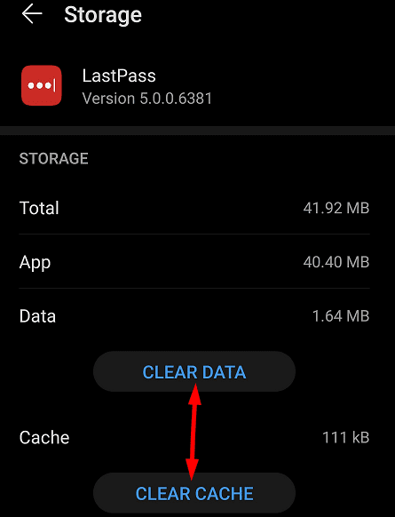 delete lastpass app cache