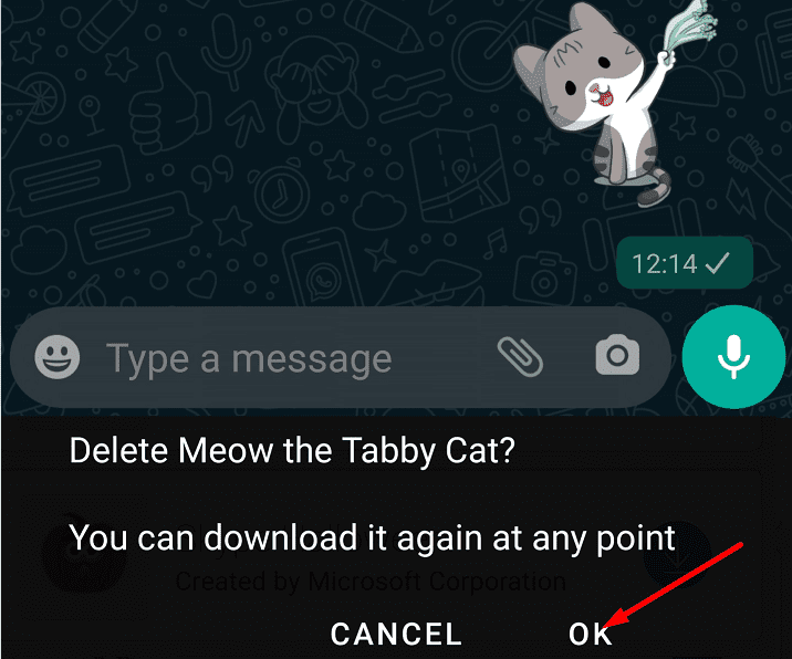 delete whatsapp sticker