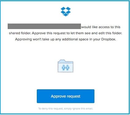 dropbox access request