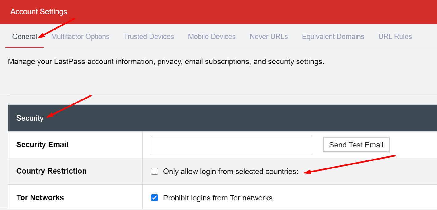 lastpass only allow login from selected countries