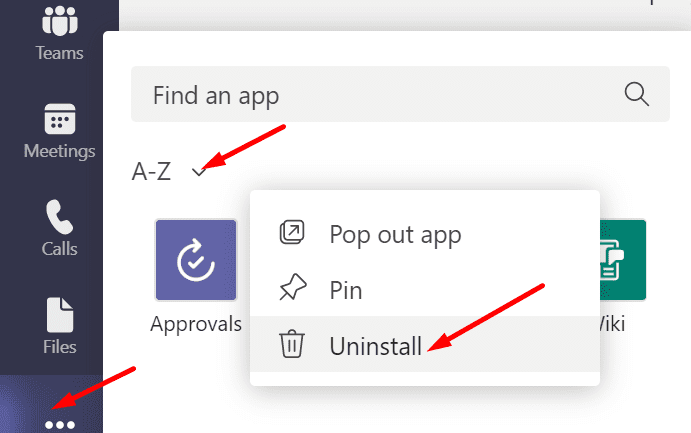 remove app from microsoft teams