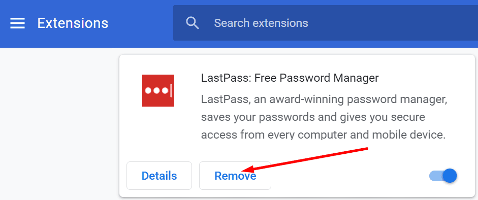 remove lastpass browser extension