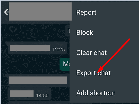 whatsapp export chat