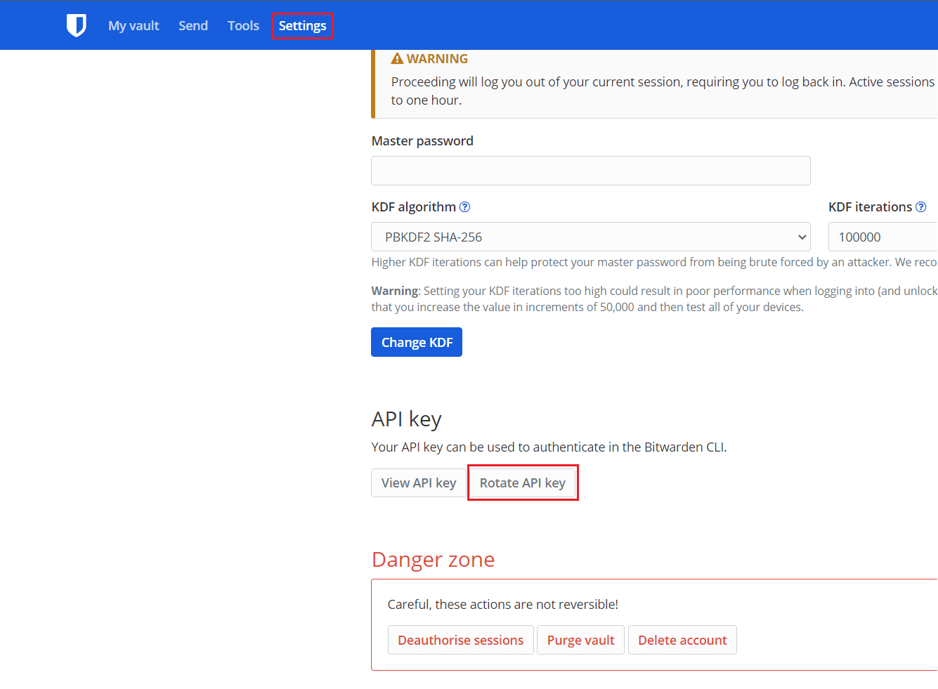 Bitwarden: How to View Your API Key - Technipages