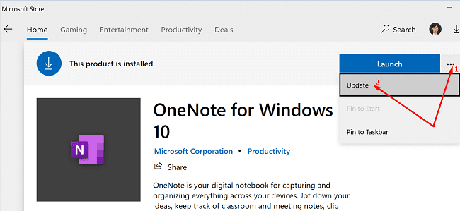 update-onenote-app