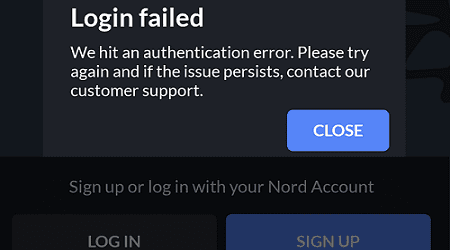 NordVPN-Login-Failed