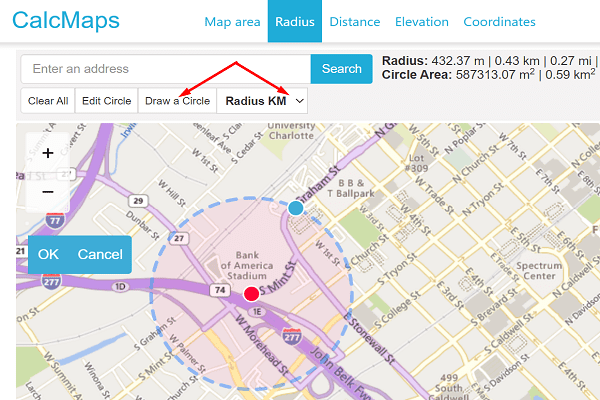 15 Mile Radius Map