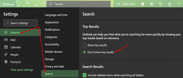 disable-OWA-top-results
