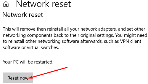 network-reset-windows-10