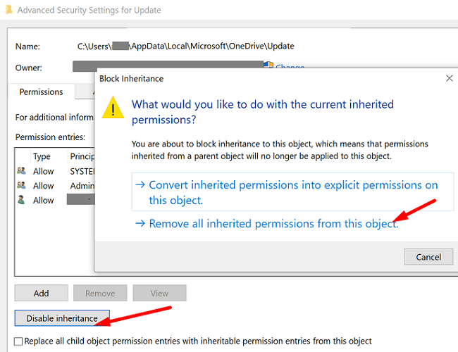 onedrive-inheritance-settings