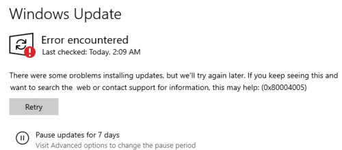 How to Fix Windows 10 Update Error 0x80004005 - Technipages