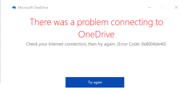 How to Fix OneDrive Error 0x8004de40 on Windows