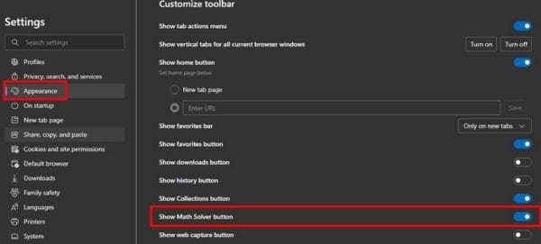 Microsoft Edge Math Solver を無効にして削除する方法
