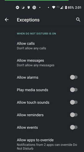 Exceptions do not disturb Android