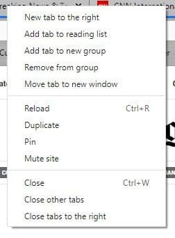 Single tab Chrome options