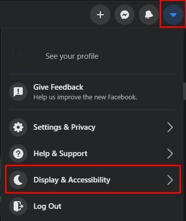 Facebook settings display and accessibility